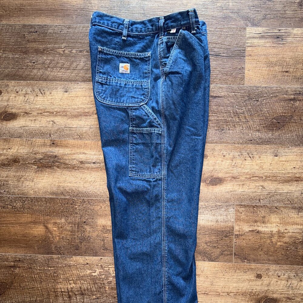 Carhartt Men's FR Signature Denim Dungaree NWOT 34X30 - Picture 5 of 14